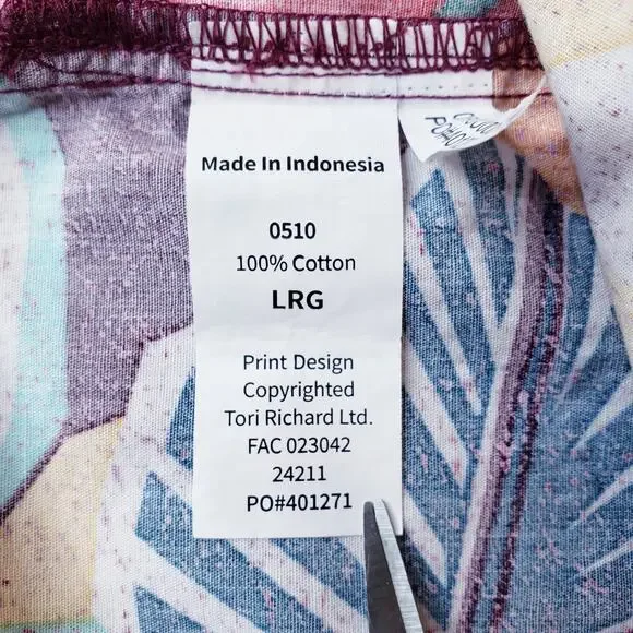 Tori Richard Uniforms Tropical Hawaiian Button Up SS Shirt Men's Large in VGUC - Picture 6 of 10